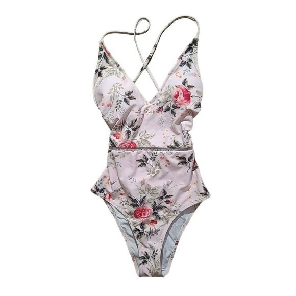 CupShe Shallow Waters 2020 Floral Strappy One Piece Swimsuit Women's Size Small - Picture 1 of 3